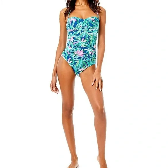NWT Lilly Pulitzer Flamenco One-Piece Macaw Blue Sweet Escape Size 2 - Picture 4 of 8